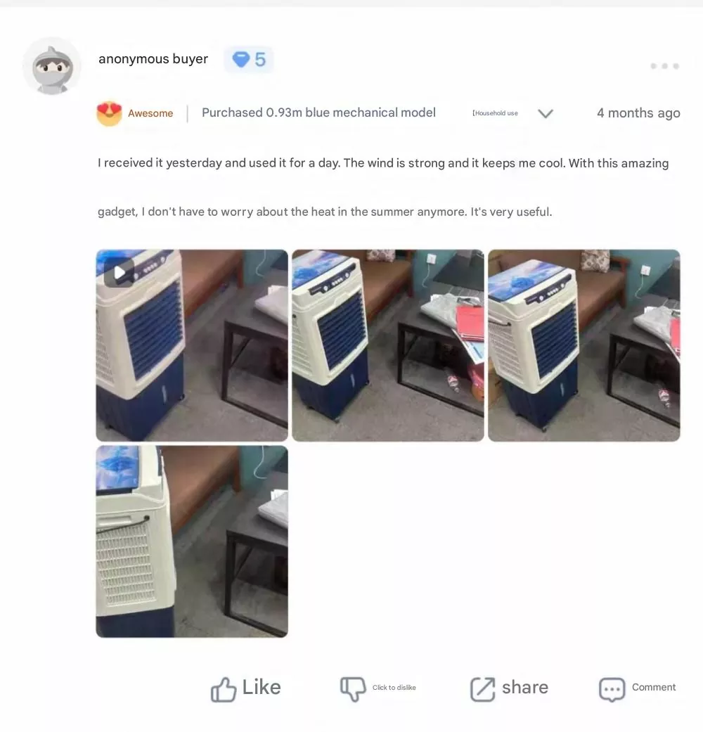 Industrial Rechargeable Air Cooler Fan